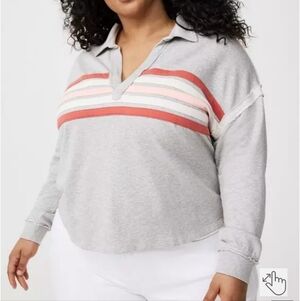 Torrid Vneck Terry Collared Sweatshirt